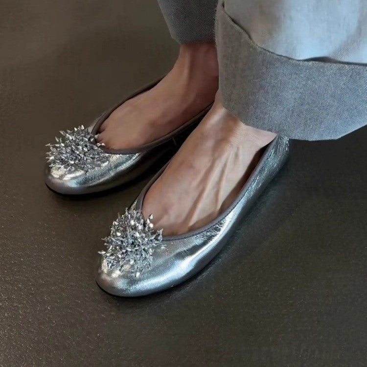 Damen Ballerina mit luxuriösem Blütenakzent