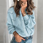 Damen luftiger Strickpullover mit lässigem Schnitt R&B