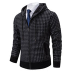 Herren elegante und bequeme Strickjacke mit Kapuze R&B