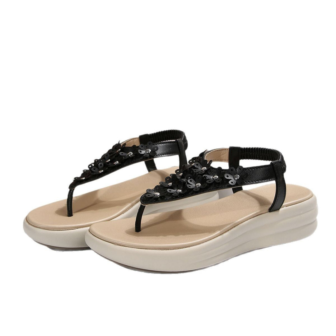 Damen Sandalen mit floralem Dekor und komfortablem Wedge-Design R&B
