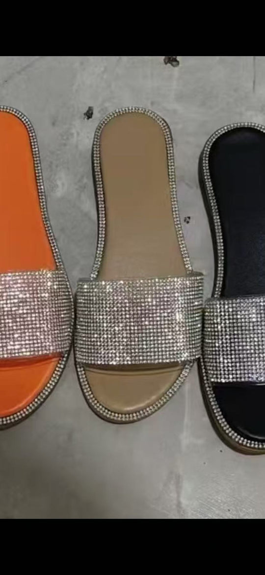 Damen Luxus Hausschuhe mit Strass-Details R&B