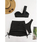 Damen Bikini-Set mit asymmetrischem Oberteil und femininer Rüschendetail R&B