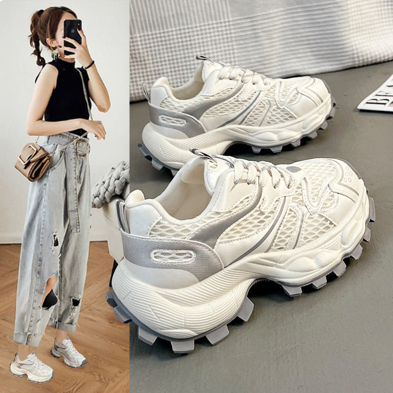 Damen Ultra-leichte Fitness-Sneaker mit atmungsaktiver Netzstruktur und stoßdämpfender Sohle R&B