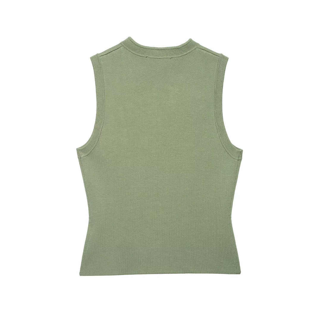 Damen raffinierte Utility-Weste im Militärstil mit Knopfdetails R&B
