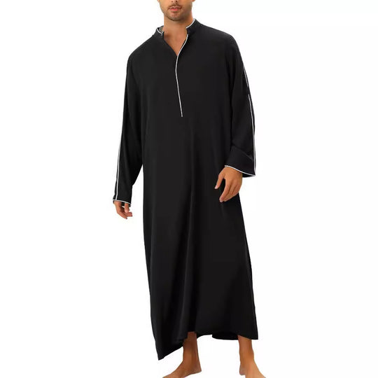 Herren hochentwickelter Kaftan mit sportlichem Stehkragen und eleganten Kontrastdetails R&B