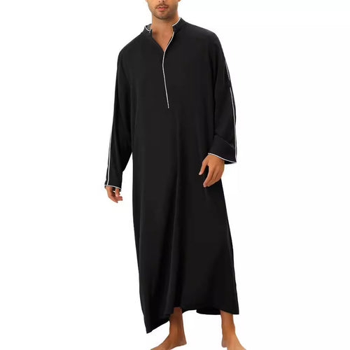 Herren hochentwickelter Kaftan mit sportlichem Stehkragen und eleganten Kontrastdetails R&B