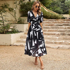 Damen Maxi Kleid mit 3/4-Ärmeln und floralem Design R&B