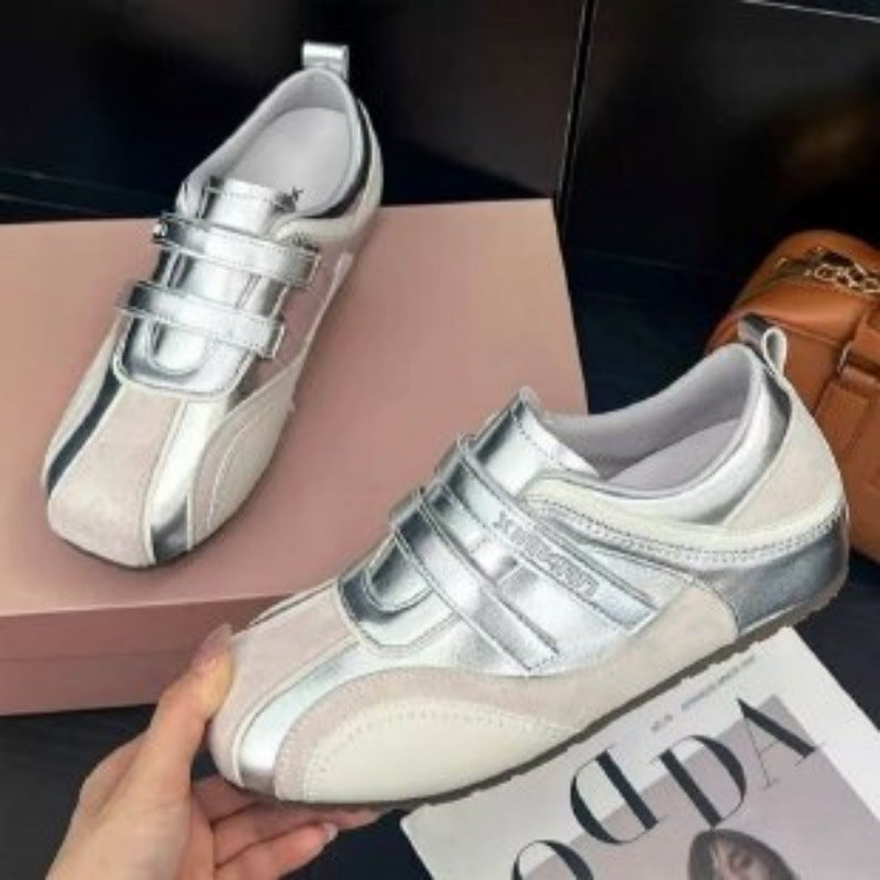 Damen Sportliche Sneakers mit metallic Akzenten und praktischen Klettverschlüssen R&B