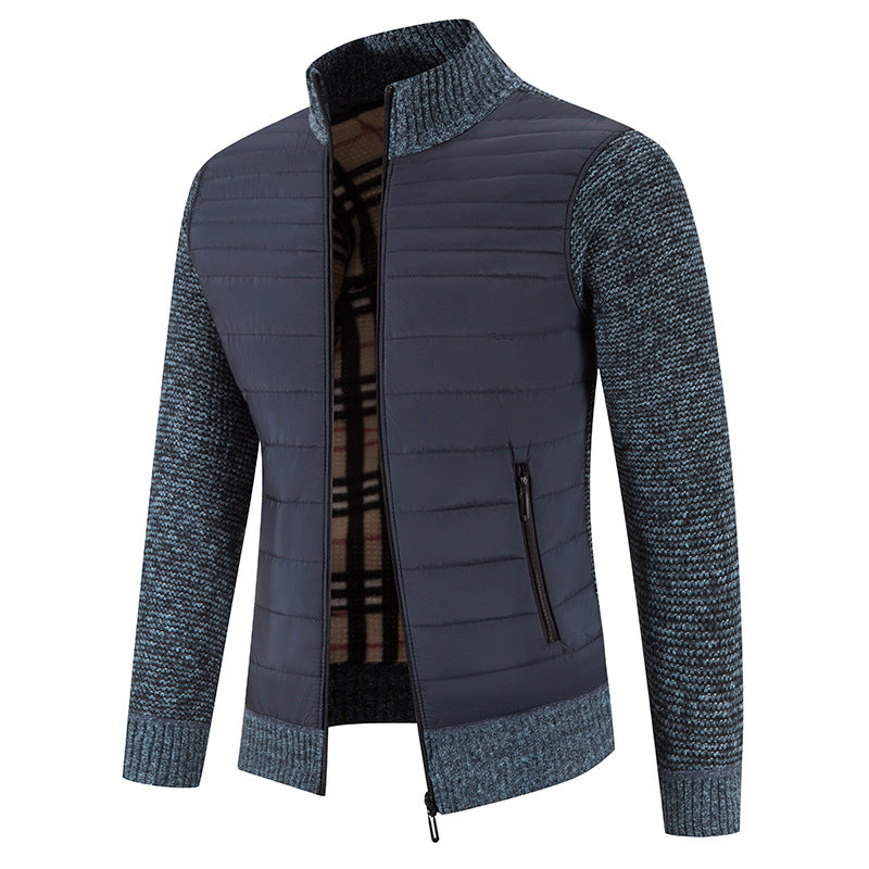 Herren lässige Steppjacke mit Strickärmeln R&B