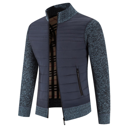 Herren lässige Steppjacke mit Strickärmeln R&B