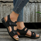 Damen Komfortable Sandalen mit verstellbaren Klettverschlüssen und anatomischem Fußbett R&B
