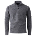 Herren Strickpullover mit modernem Stehkragen und dekorativen Knopfdetails R&B