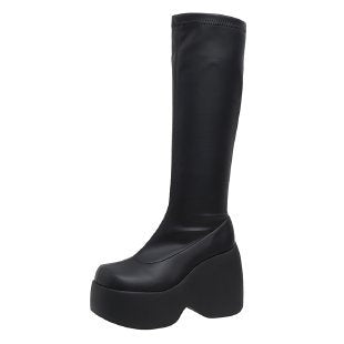 Damen Wedge-Stiefel mit robustem Plateau und modischem Design R&B