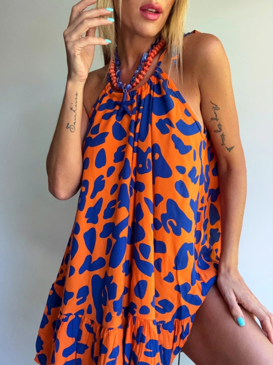 Damen Luftiges Sommerkleid mit asymmetrischem Saum und voluminösen Falten R&B