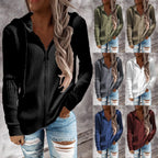 Damen Strickjacke mit Kapuze und Rippstruktur R&B
