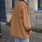 Damen lässige Baumwolljacke mit weichem Kragen und praktischen Taschen R&B