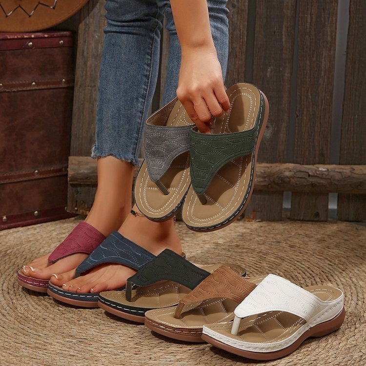 Damen Komfortable Zehentrenner-Sandalen mit anatomischem Fußbett R&B