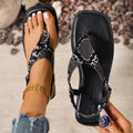 Damen Zehentrenner-Sandalen mit modischem Schlangenleder-Design R&B