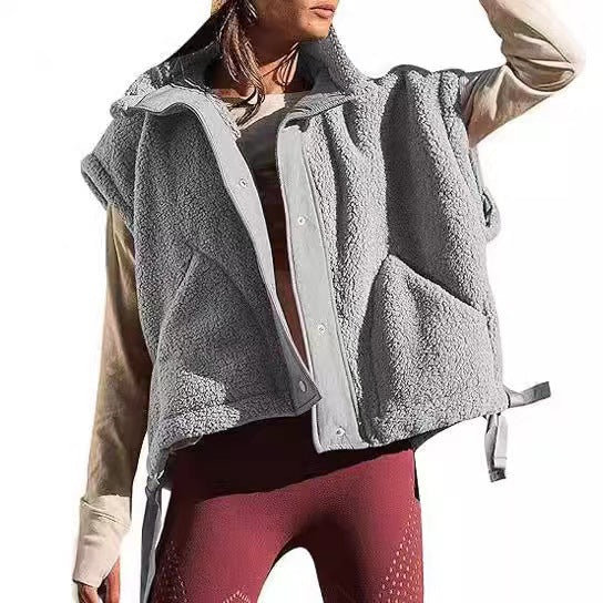Damen weiche Teddy-Weste mit praktischem Schnitt R&B
