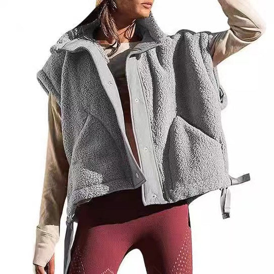 Damen weiche Teddy-Weste mit praktischem Schnitt R&B