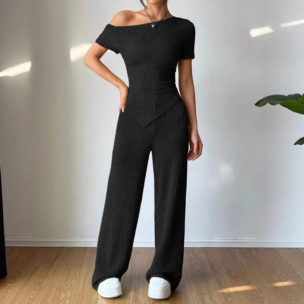 Damen Eleganter Jumpsuit mit asymmetrischem Schnitt und Raffungen R&B
