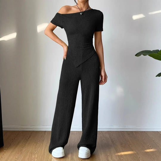 Damen Eleganter Jumpsuit mit asymmetrischem Schnitt und Raffungen R&B