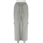 Damen Cargo-Hose mit elastischem Bund und Seitentaschen EB