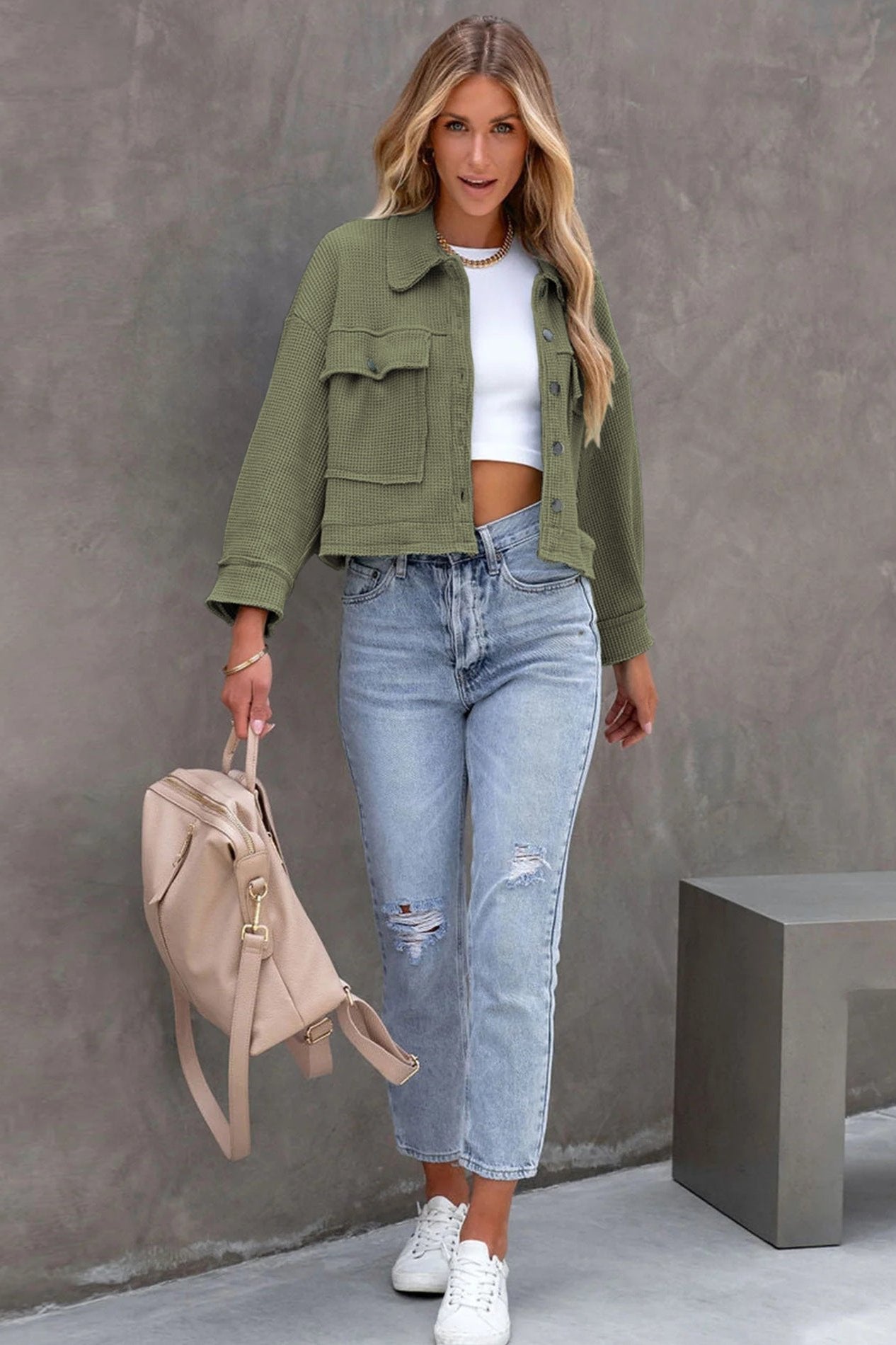 R&B | Waffelstrickjacke Leicht und Trendy Perfekt für Lagenlook
