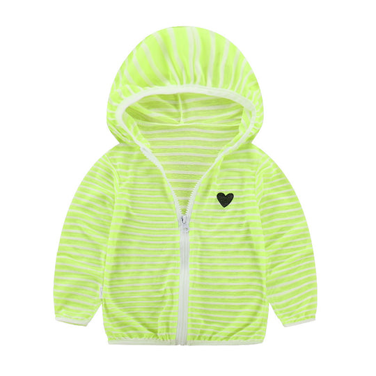 Unisex nan leichte gestreifte Kapuzenjacke mit Reißverschluss für Babys und Kleinkinder R&B