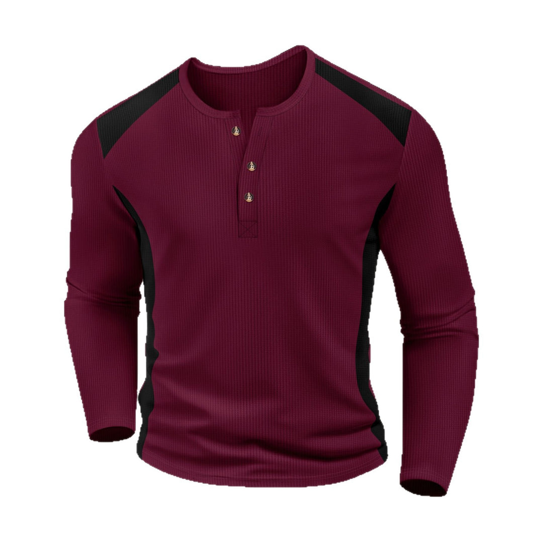 Herren Langarmhemd mit charismatischem Henley-Ausschnitt von R&B