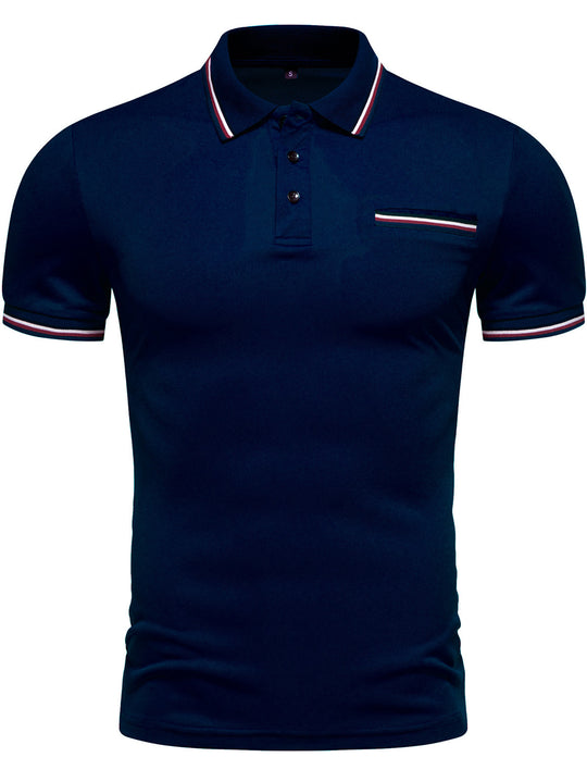 Herren Poloshirt mit kontrastierenden Akzenten und modernem Schnitt R&B