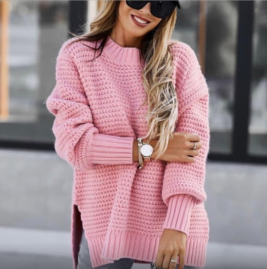 Damen Grobstrickpullover mit elegantem Strukturdesign und lässiger Passform R&B