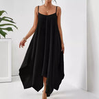 Damen Luftiges Spaghettiträger-Kleid mit asymmetrischem Saum und weichem Stoff R&B