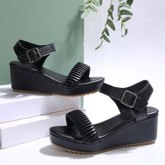 Damen Wedge-Sandalen mit verstellbarem Riemen und rutschfester Sohle R&B
