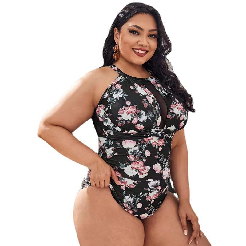 Damen Hochwertiger Badeanzug mit floralen Akzenten R&B