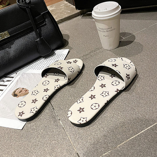 Damen modische Freizeitsandalen mit bequemem Riemen und angesagtem Print R&B
