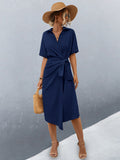 Damen Midikleid mit Wickeloptik R&B