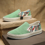 Damen Modische Slip-On Espadrilles mit buntem Ethnomuster R&B