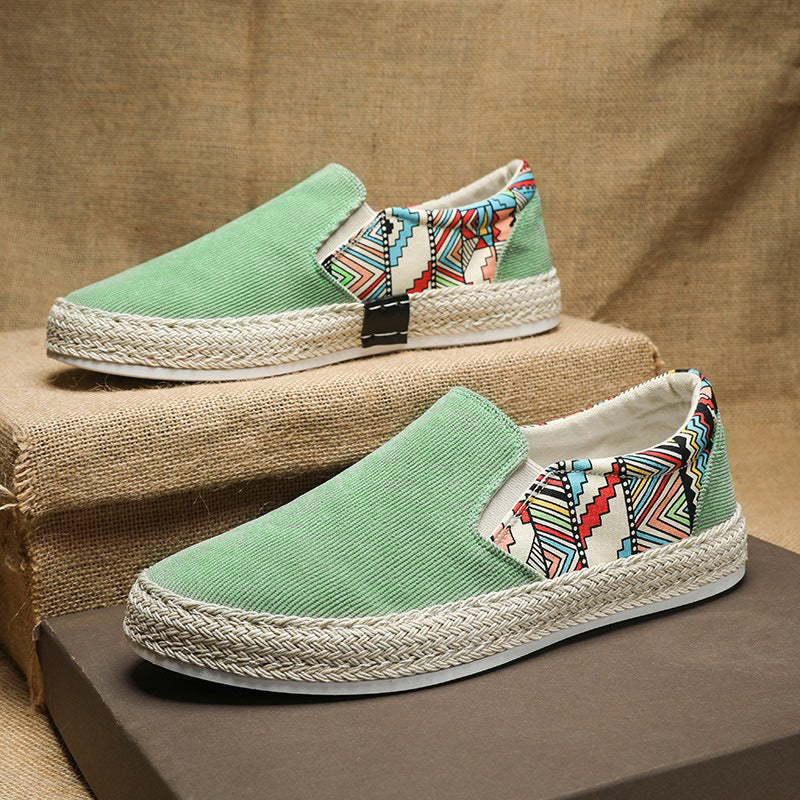 Damen Modische Slip-On Espadrilles mit buntem Ethnomuster R&B