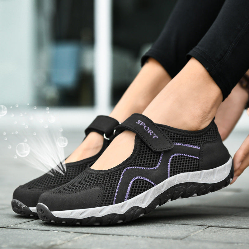 Damen Atmungsaktive Sport-Sneaker mit verstellbarem Klettverschluss R&B