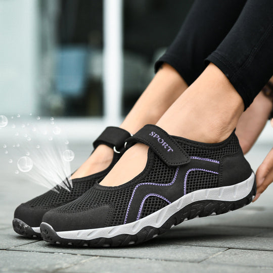 Damen Atmungsaktive Sport-Sneaker mit verstellbarem Klettverschluss R&B