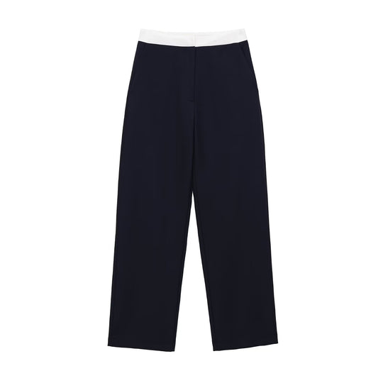 Damen Weit geschnittene Dress-Pants mit elastischem Bund und seitlichen Eingrifftaschen R&B