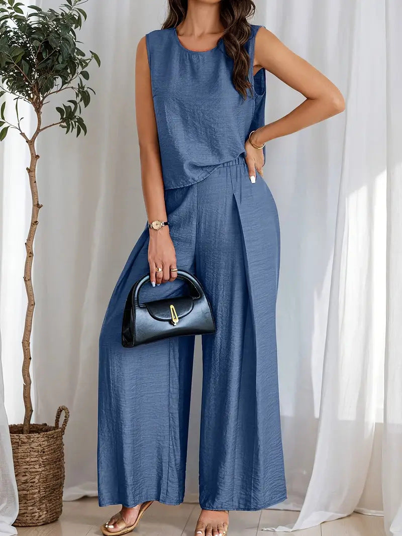 Damen weiches Oberteil und elegante weite Hose R&B