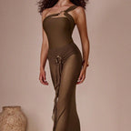 Damen Elegantes One-Shoulder Maxikleid R&B