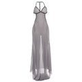 Damen Transparente Maxikleid mit verführerischem Cut-Out und sexy Rückenausschnitt R&B