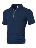 Herren Polo-Shirt mit elegantem Reißverschluss und strukturiertem Design R&B