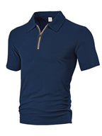 Herren Polo-Shirt mit elegantem Reißverschluss und strukturiertem Design R&B