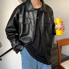 Herren Lederjacke mit Brusttaschen