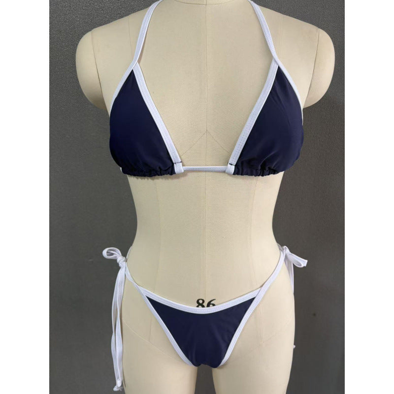 Damen Triangel-Bikini mit verstellbaren Trägern und charmantem Knoten R&B