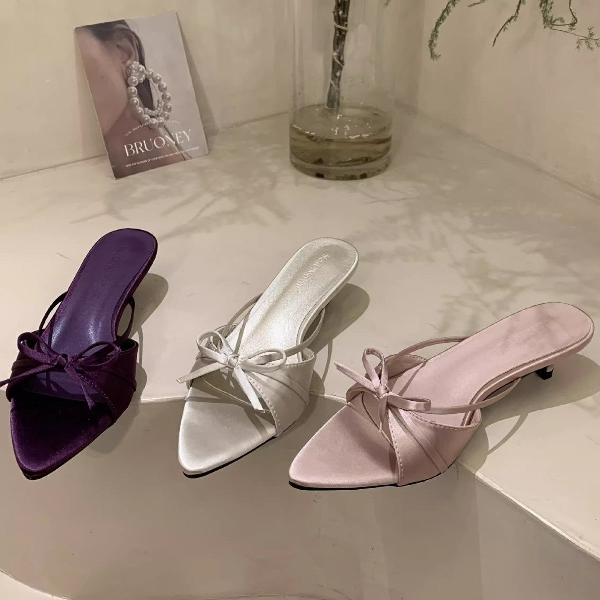 Damen elegante Sling-Sandalen mit modischem Schleifendetail und komfortabler Sohle R&B